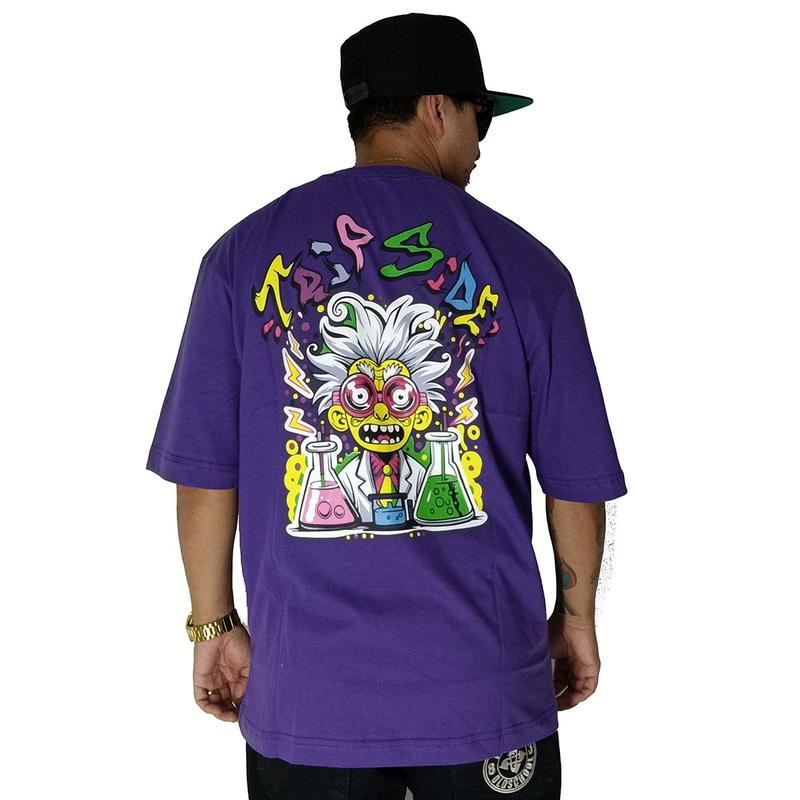 90’S CRAZY WEEK 95 T-シャツ Camiseta Trip Side Oversized Crazy Science Roxo - Outros Moda